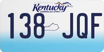 KY license plate 138JQF
