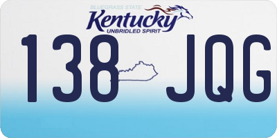 KY license plate 138JQG
