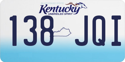 KY license plate 138JQI