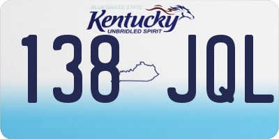 KY license plate 138JQL