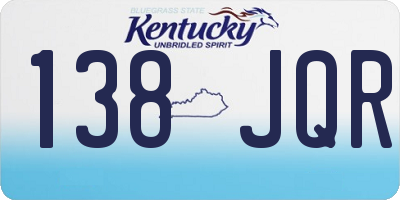KY license plate 138JQR