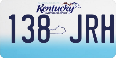 KY license plate 138JRH