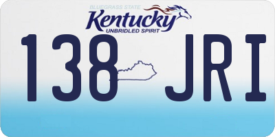 KY license plate 138JRI