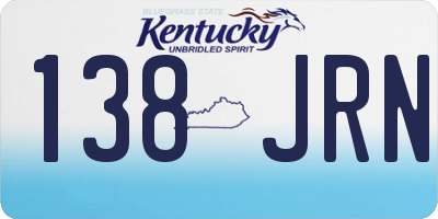 KY license plate 138JRN