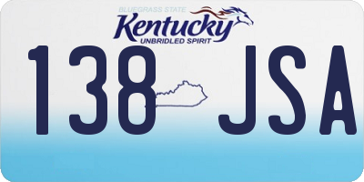 KY license plate 138JSA
