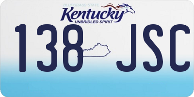 KY license plate 138JSC
