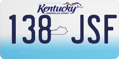 KY license plate 138JSF