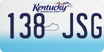 KY license plate 138JSG