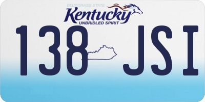 KY license plate 138JSI