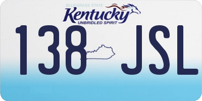 KY license plate 138JSL
