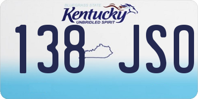 KY license plate 138JSO