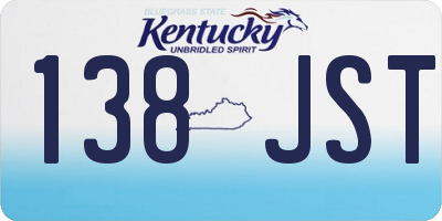 KY license plate 138JST