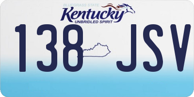KY license plate 138JSV