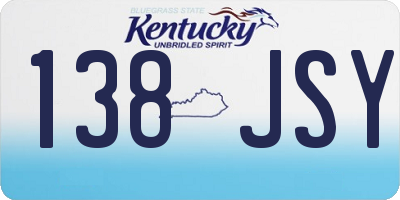 KY license plate 138JSY