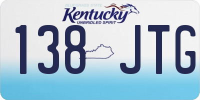 KY license plate 138JTG