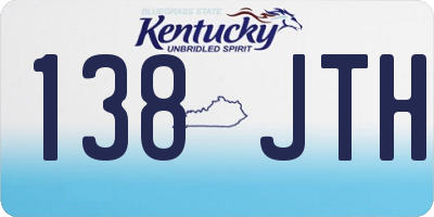 KY license plate 138JTH