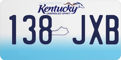 KY license plate 138JXB