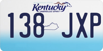 KY license plate 138JXP