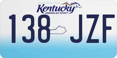 KY license plate 138JZF