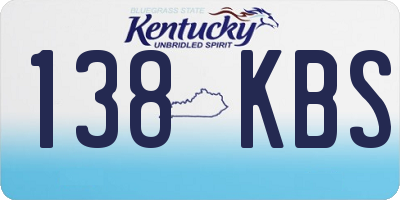 KY license plate 138KBS