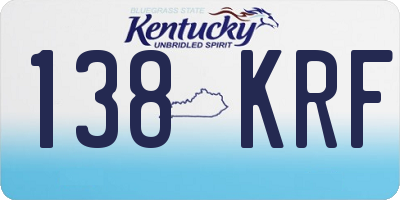 KY license plate 138KRF