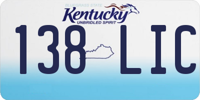 KY license plate 138LIC