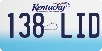 KY license plate 138LID