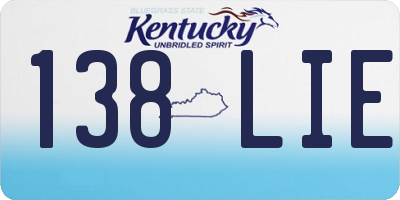 KY license plate 138LIE