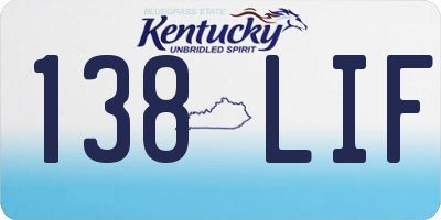 KY license plate 138LIF
