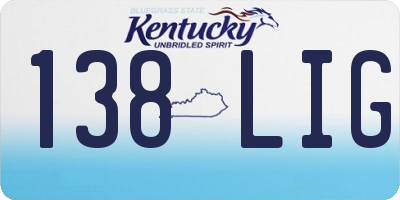 KY license plate 138LIG