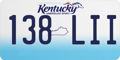KY license plate 138LII