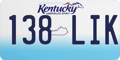 KY license plate 138LIK