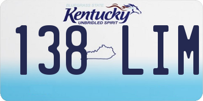 KY license plate 138LIM