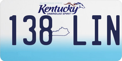 KY license plate 138LIN