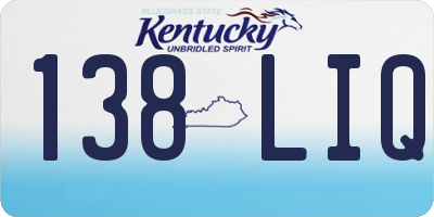 KY license plate 138LIQ