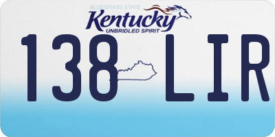 KY license plate 138LIR
