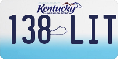 KY license plate 138LIT