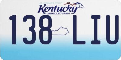 KY license plate 138LIU