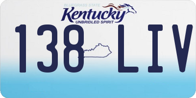 KY license plate 138LIV