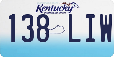 KY license plate 138LIW