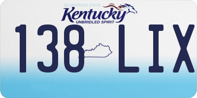 KY license plate 138LIX