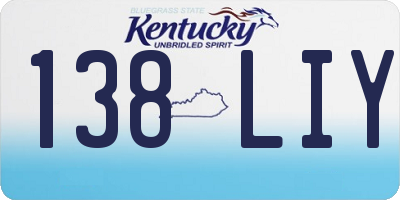 KY license plate 138LIY