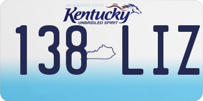 KY license plate 138LIZ