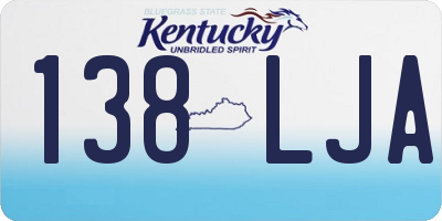 KY license plate 138LJA