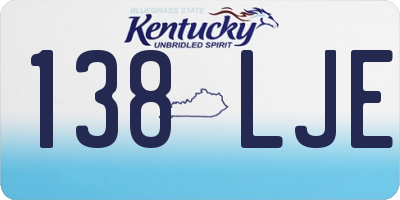 KY license plate 138LJE