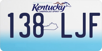 KY license plate 138LJF