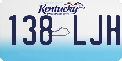 KY license plate 138LJH