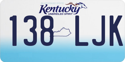 KY license plate 138LJK