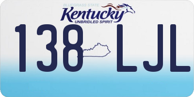 KY license plate 138LJL