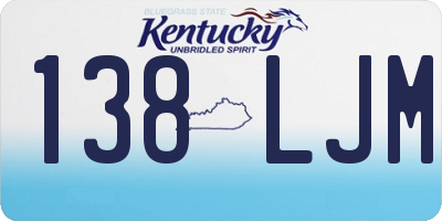 KY license plate 138LJM